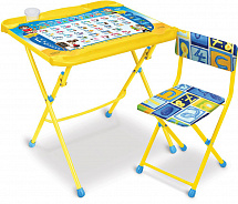 КНД4 Детский комплект (стол-парта+стул мягкий) 
(КНД4/2, Познавайка) - Цвет желтый - Картинка #1